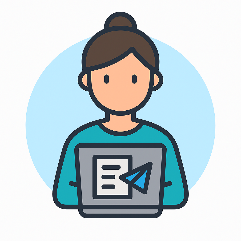 WEBから申し込む利用者のイラスト